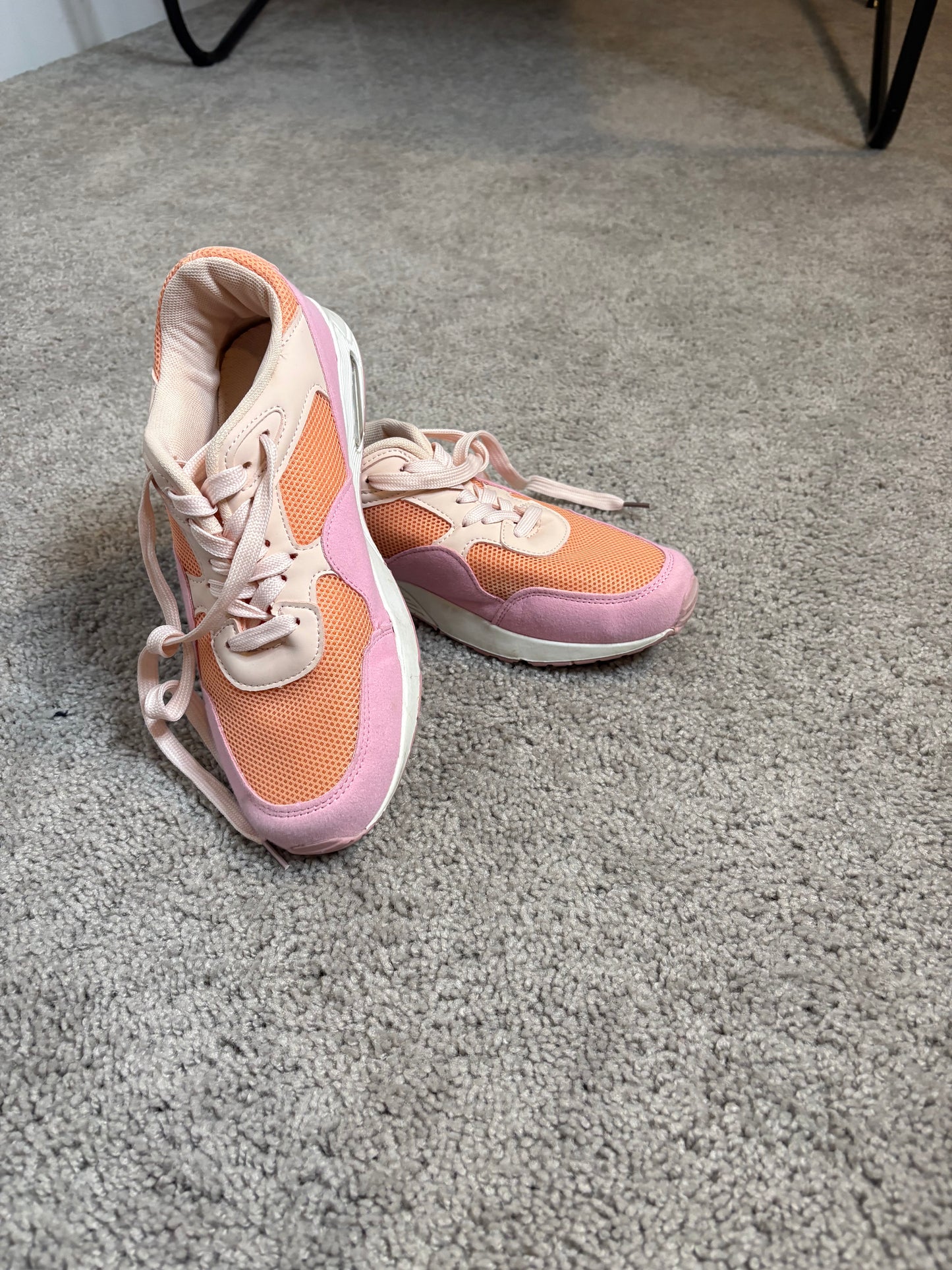 pink and orange sneakers