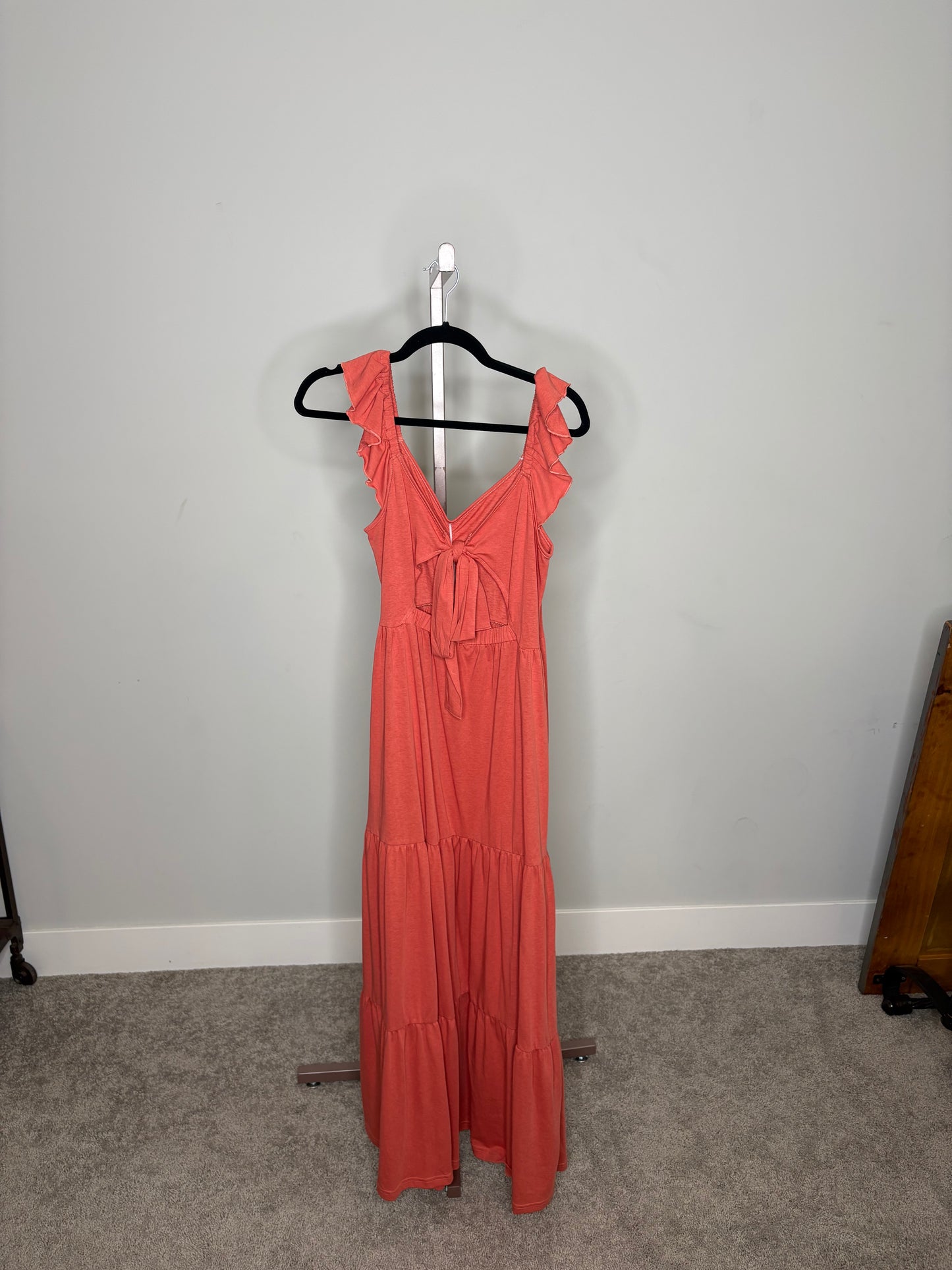 Rust colored cotton maxi dress (picture is showing back)