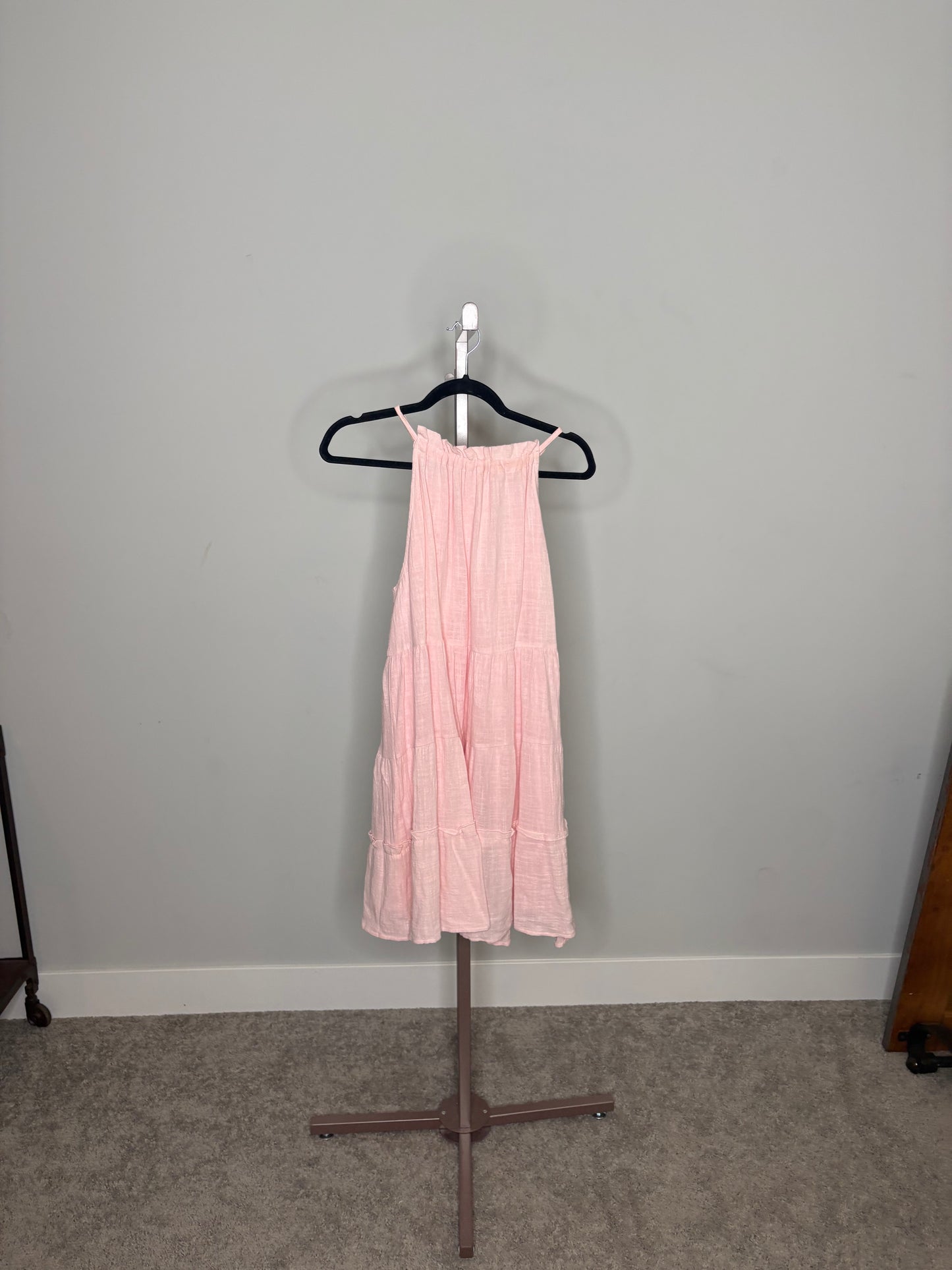 pink linen sundress