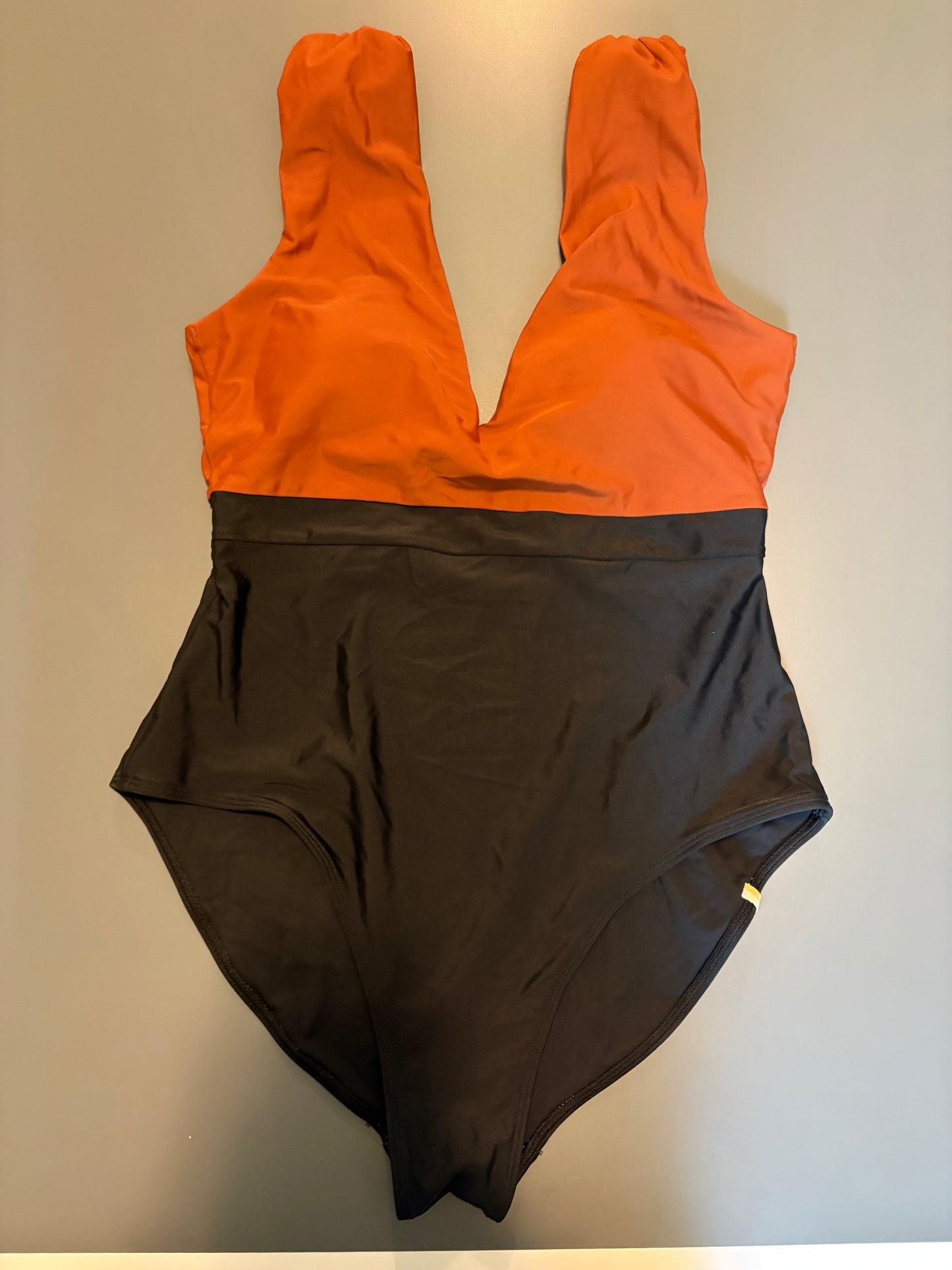 designer Summer Salt Rust colored and black one piece bathing suit