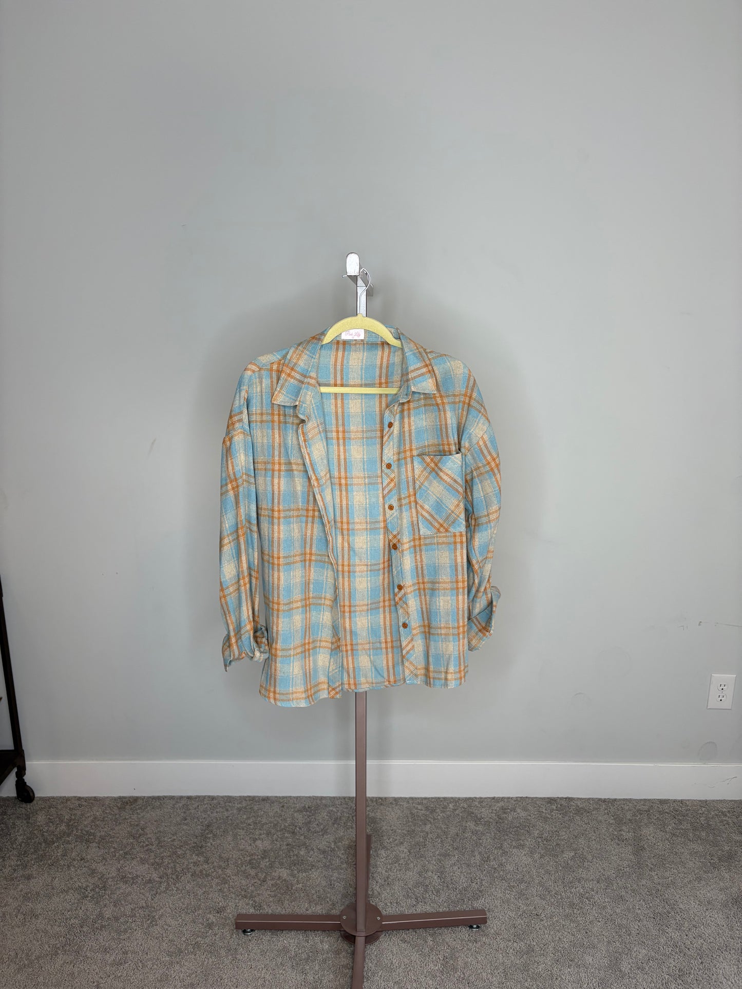 blue and brown flannel