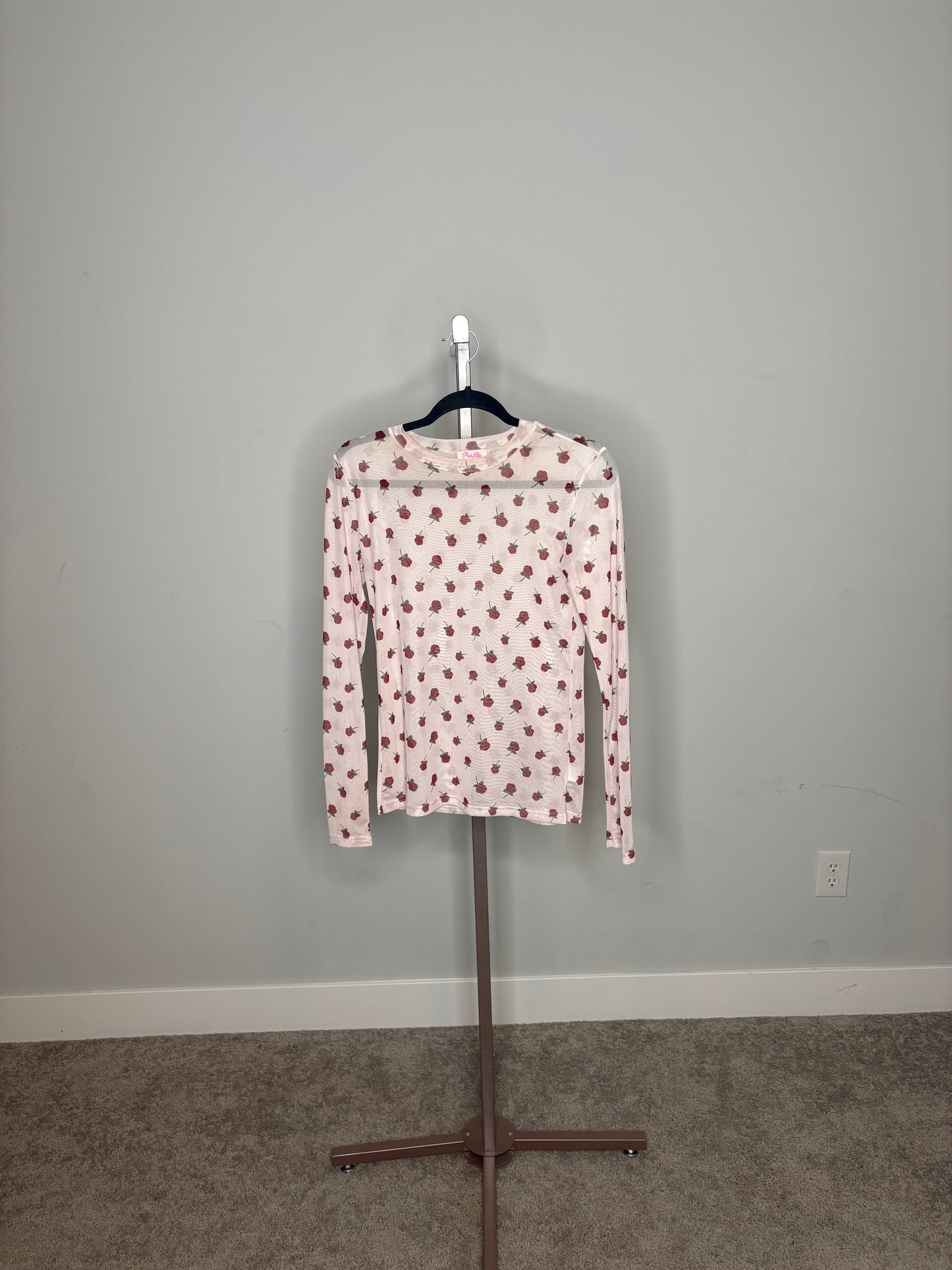 pink rose sheer layering shirt