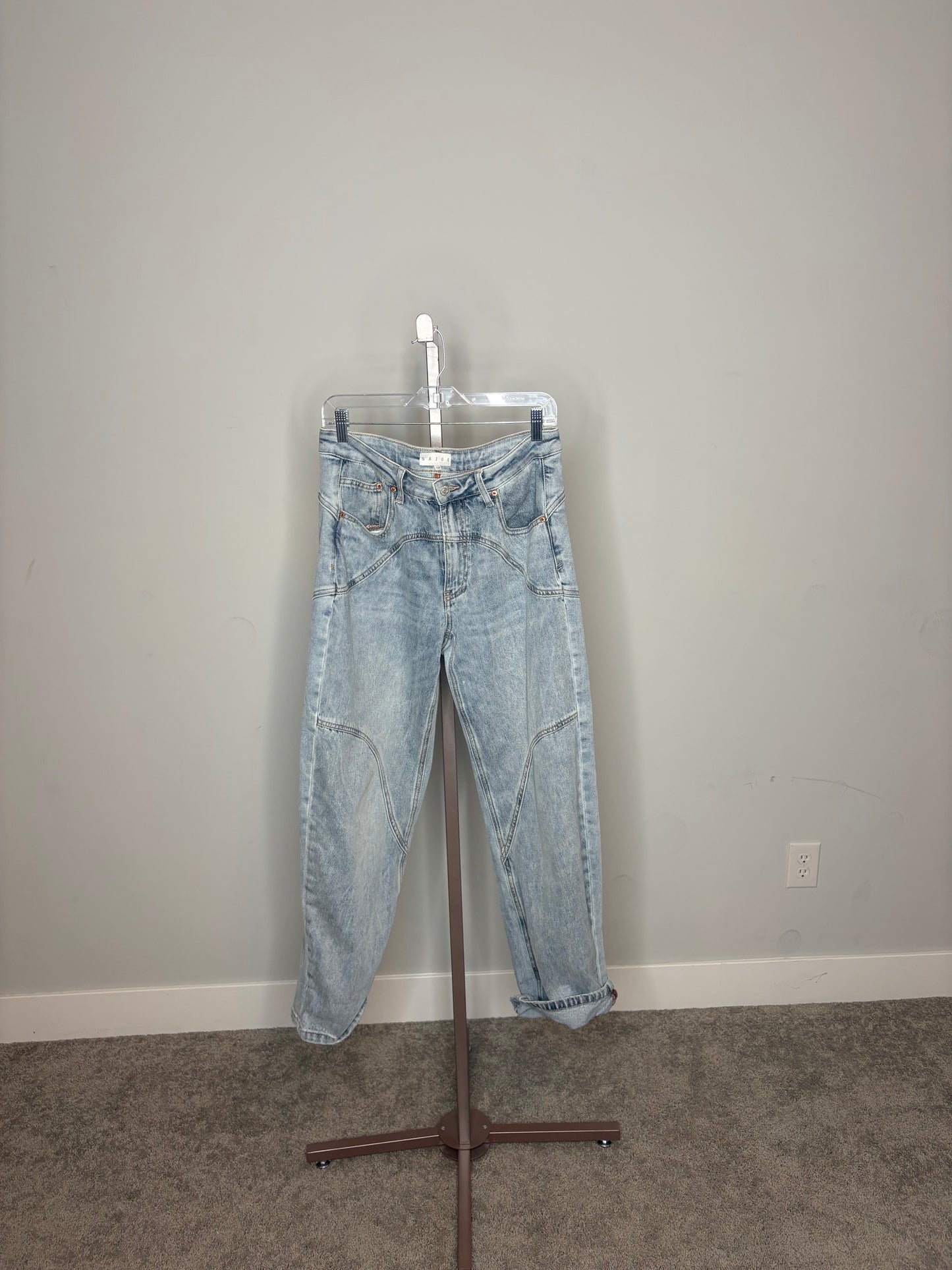 light washed barrel jeans
