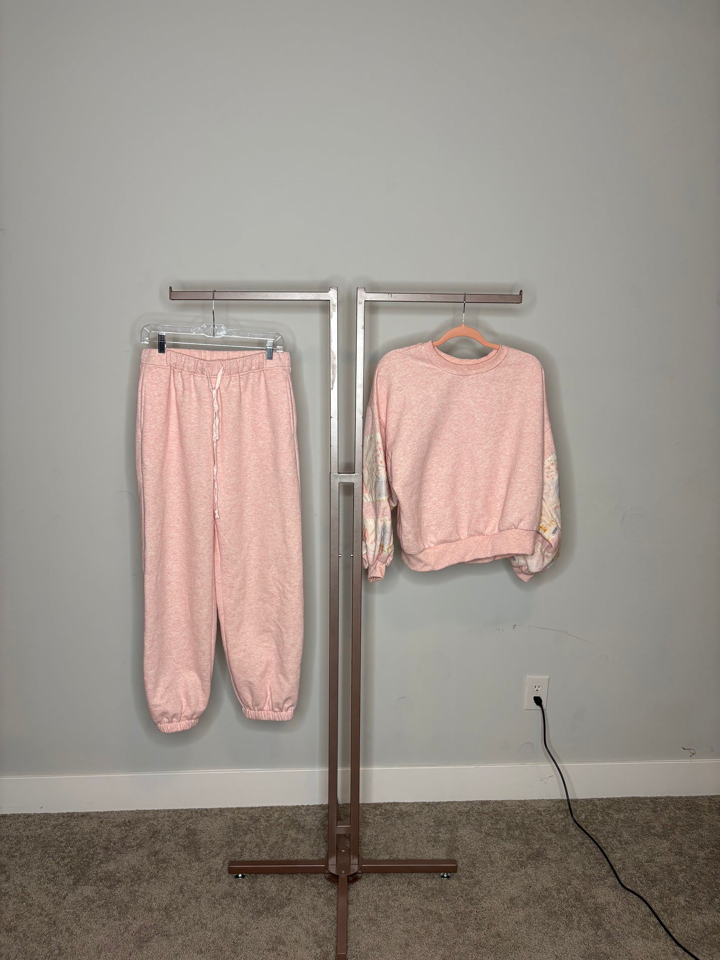 light pink sweatsuit set