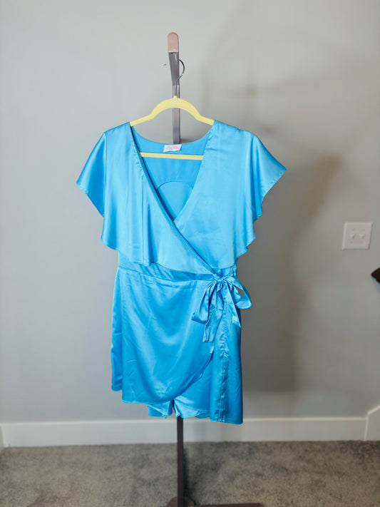 Blue Tie Romper