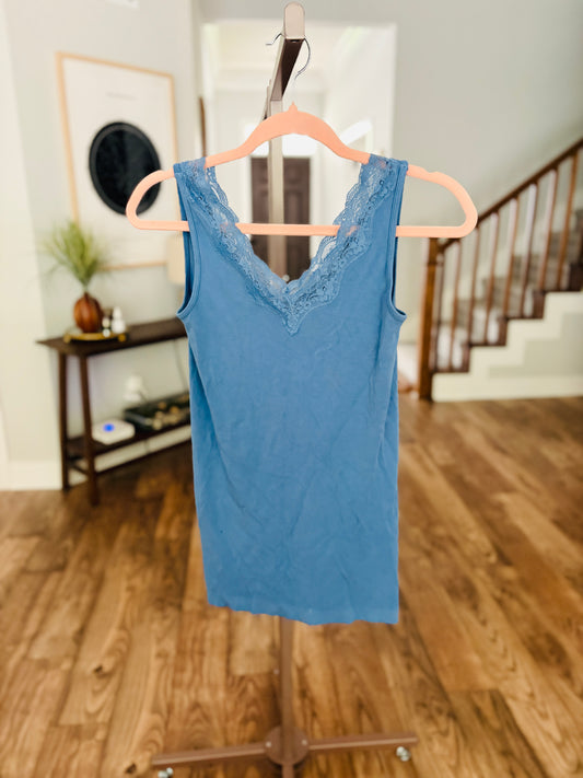 Blue Lace Layering Tank