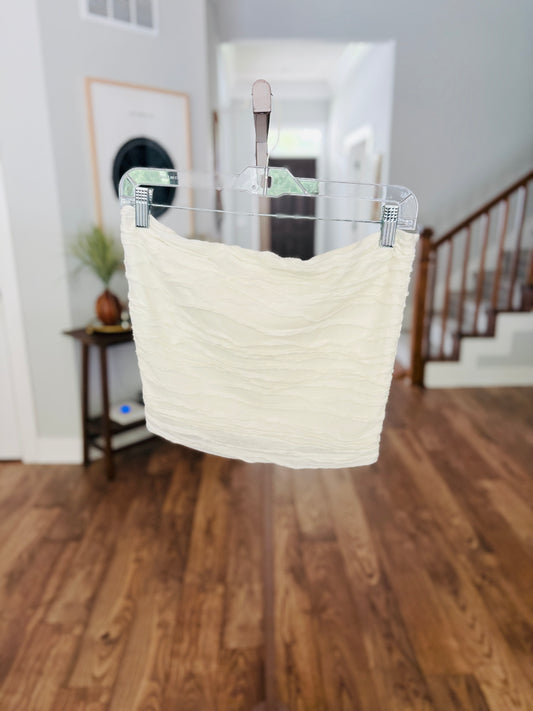 Cream Textured Tube Top