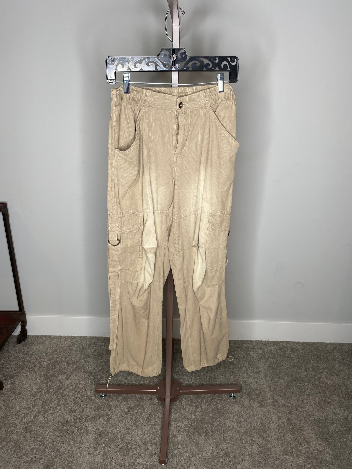 Khaki Corduroy Cargo Pants