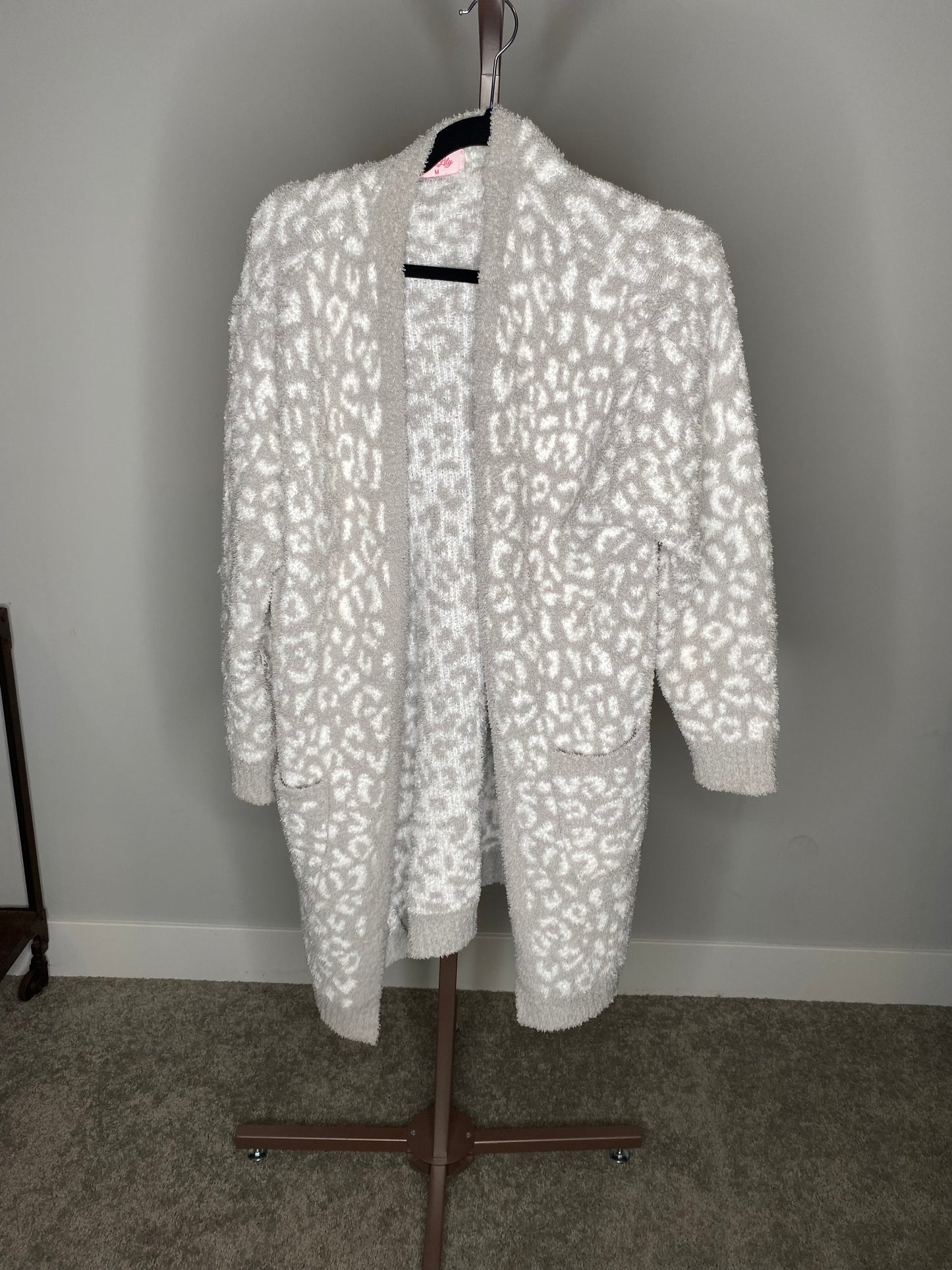 White Leopard Cardigan