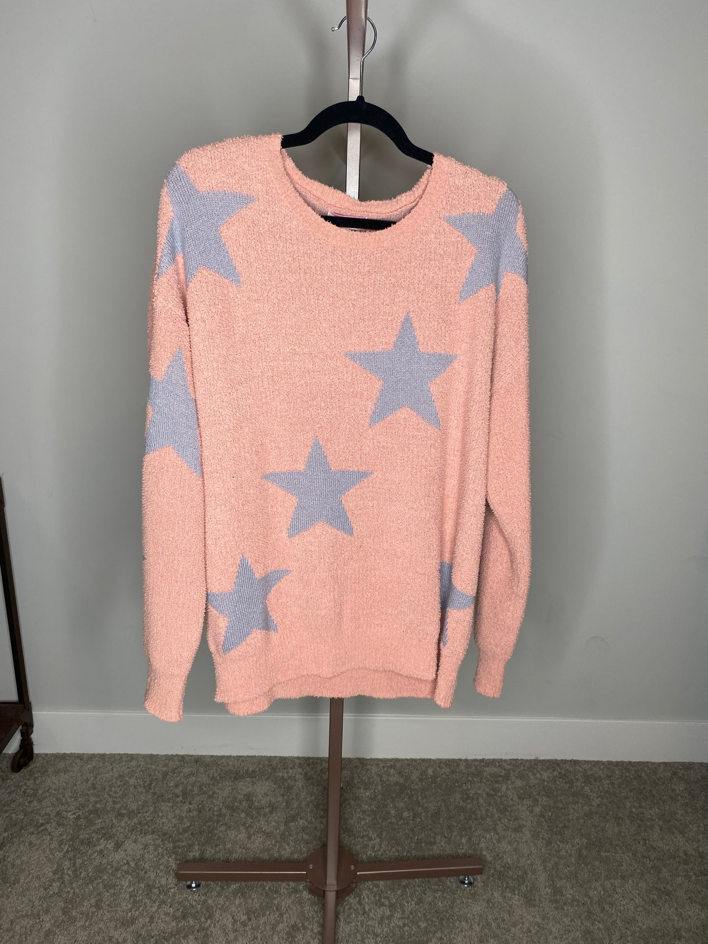 Pink Sweater with Grey Stars