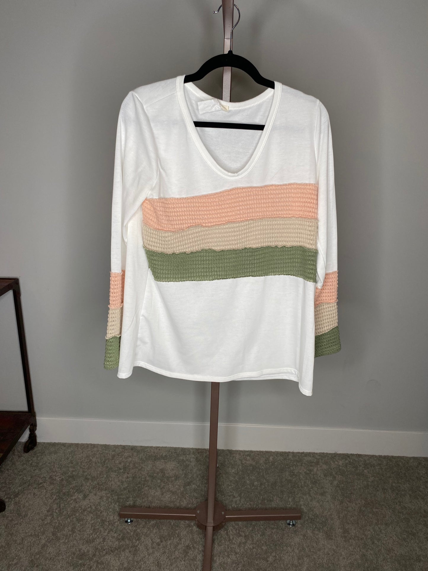 White Multicolor Striped Shirt