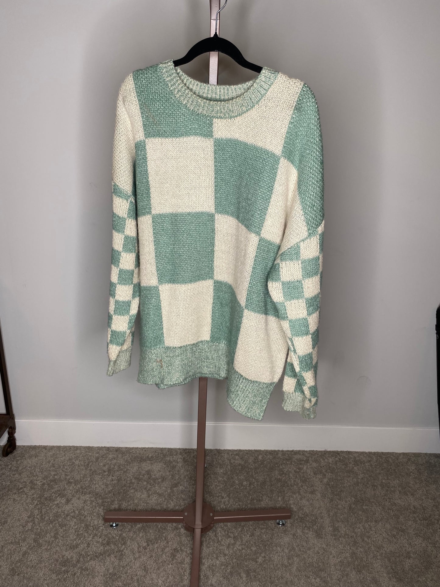 Green Checkered Sweater