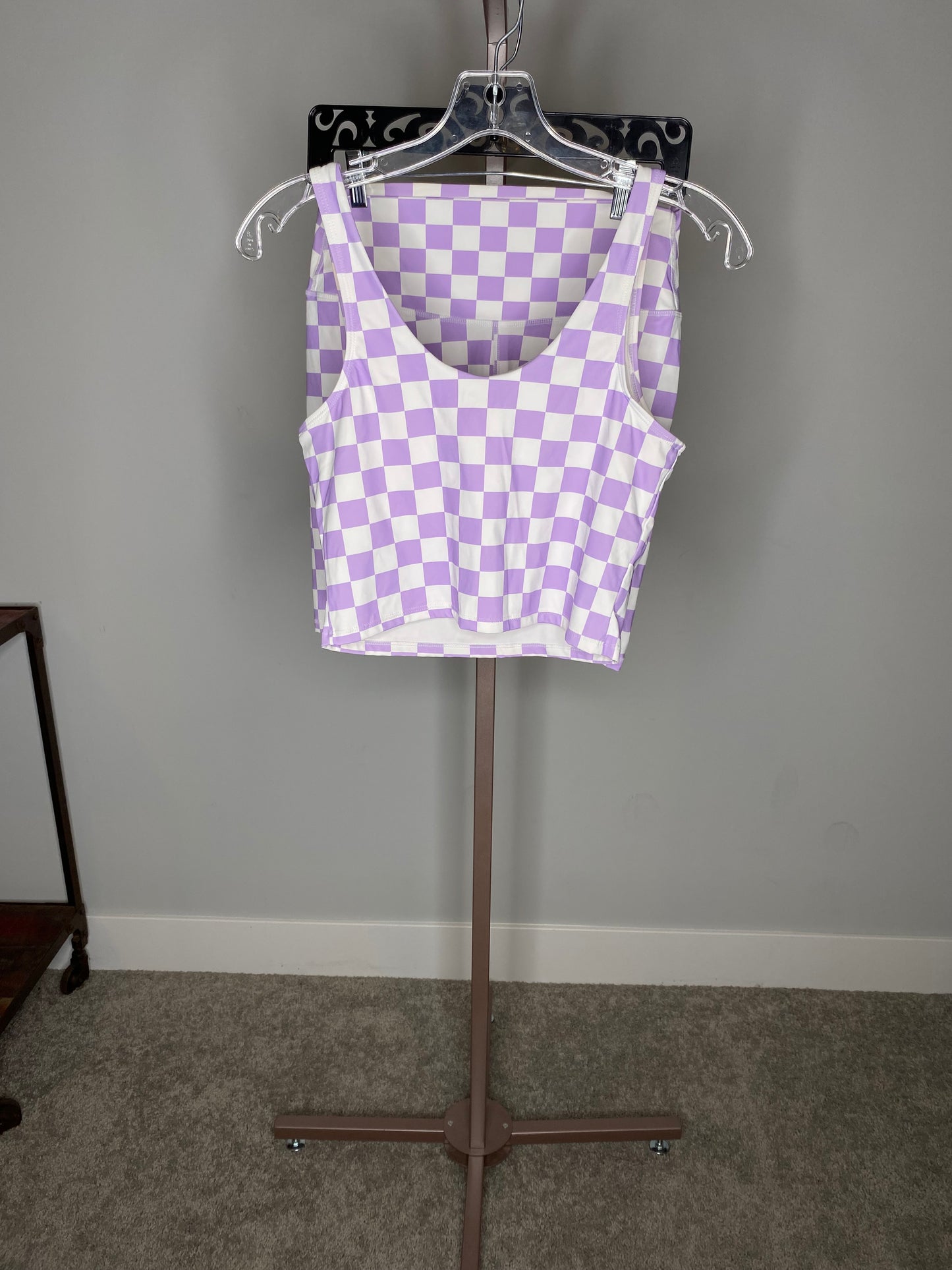 Purple Checkered Workout Set