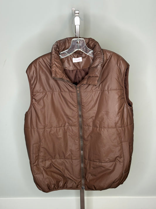 brown puffer vest