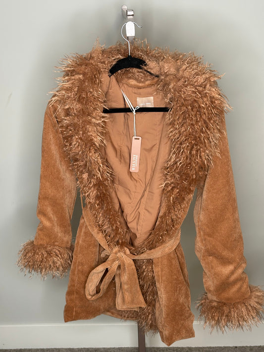 fur trimmed corduroy jacket