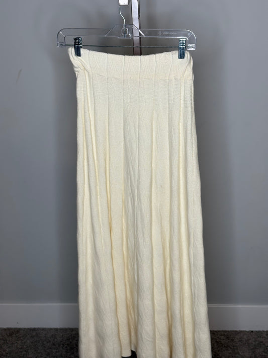 ivory knit maxi skirt
