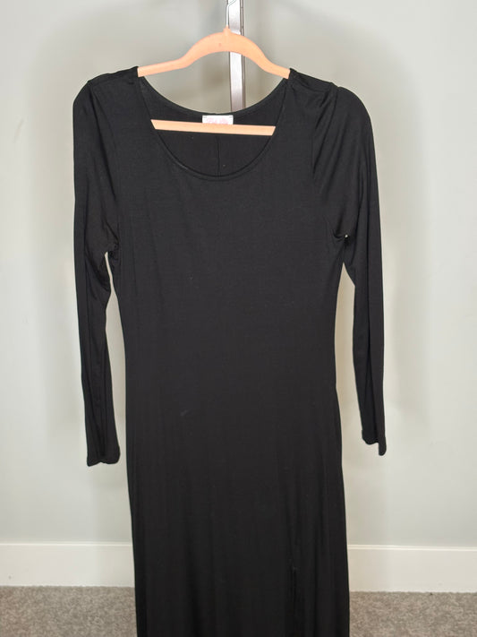 black cotton maxi dress