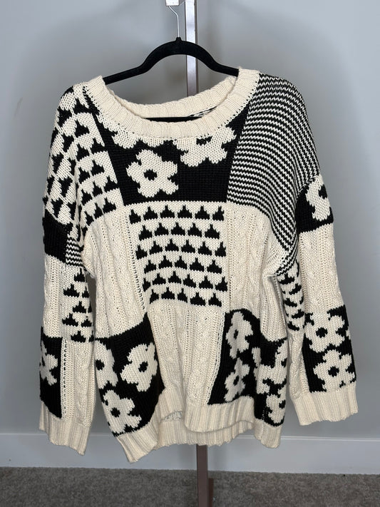 black and ivory sweater