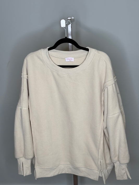 cream fleece crew neck