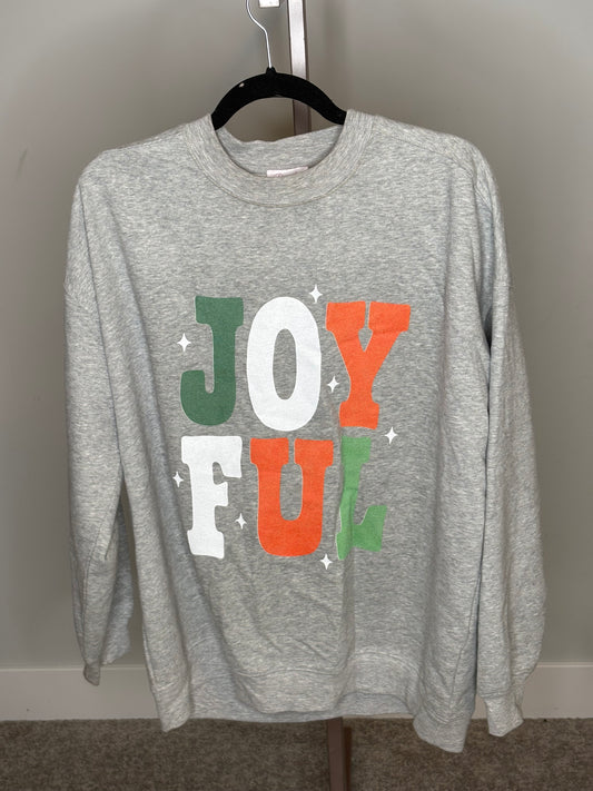 joyful grey crew neck
