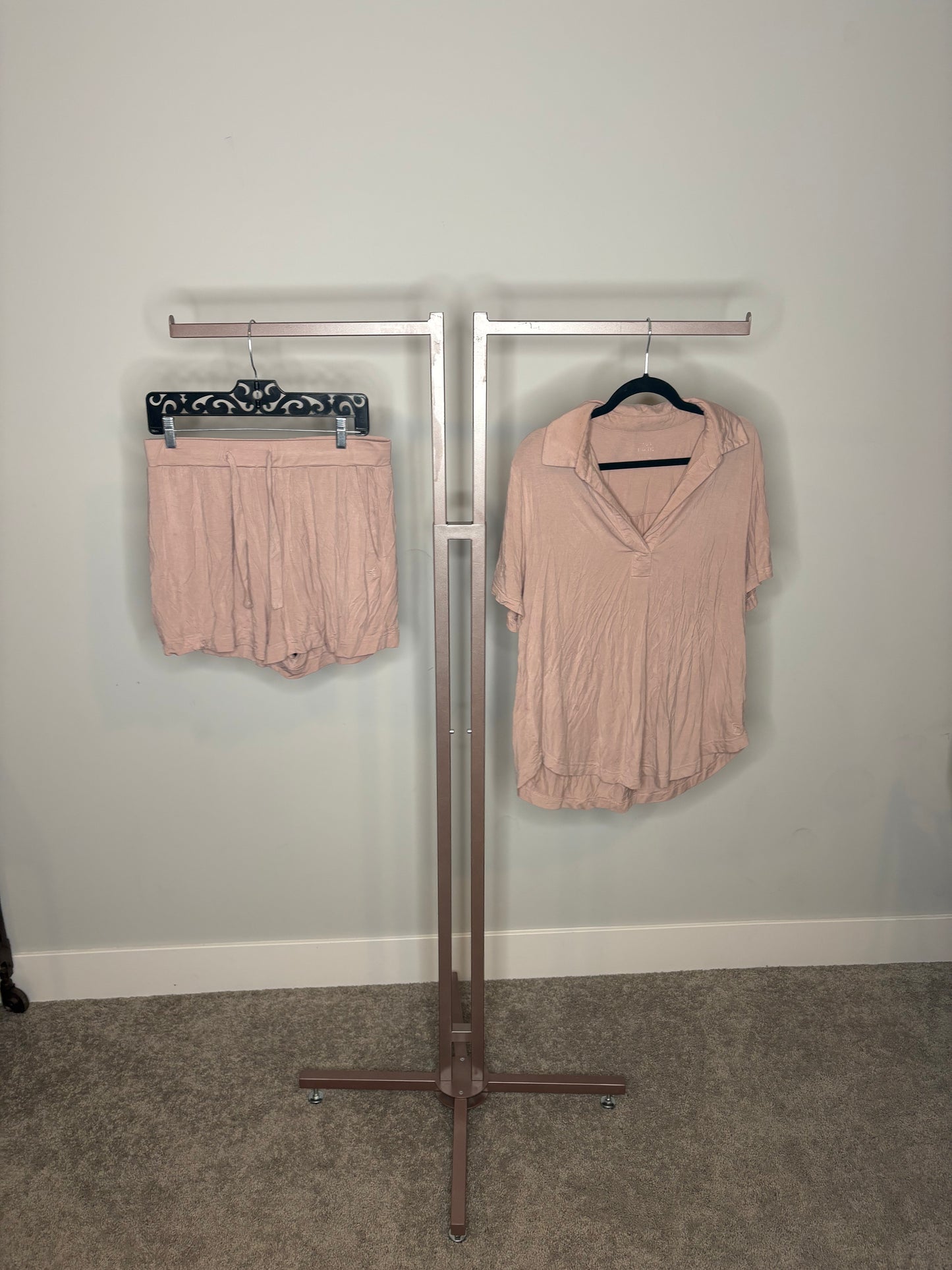 Brown short sleeves cozy earth set