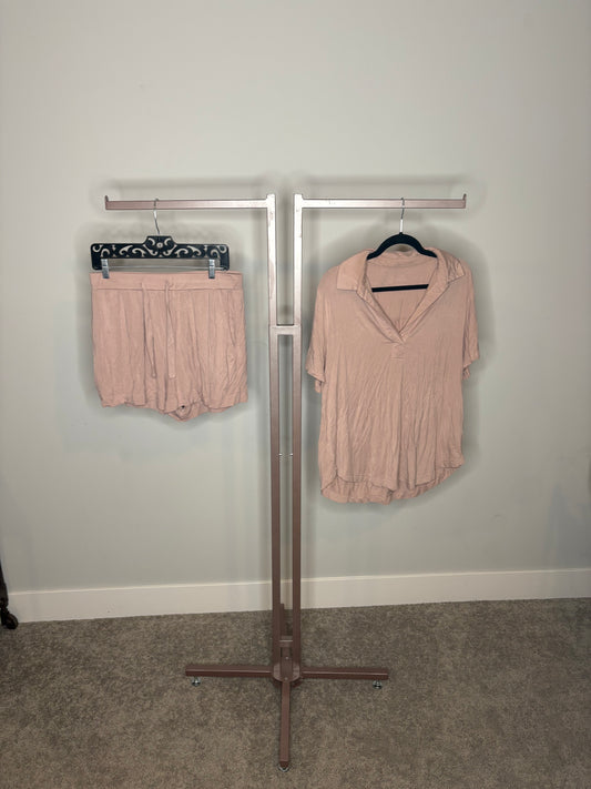 Brown short sleeves cozy earth set