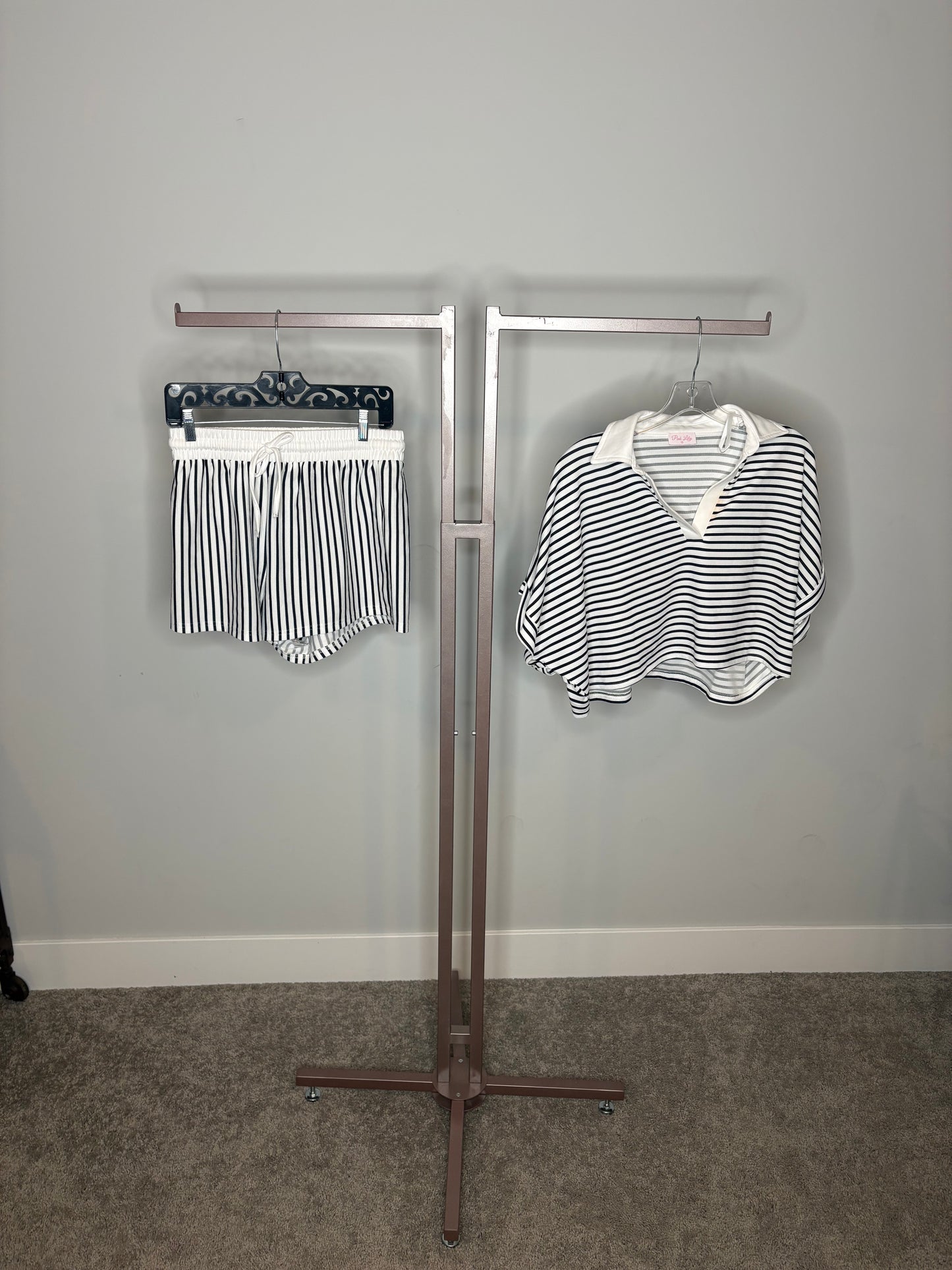 Black and White short and sweater set