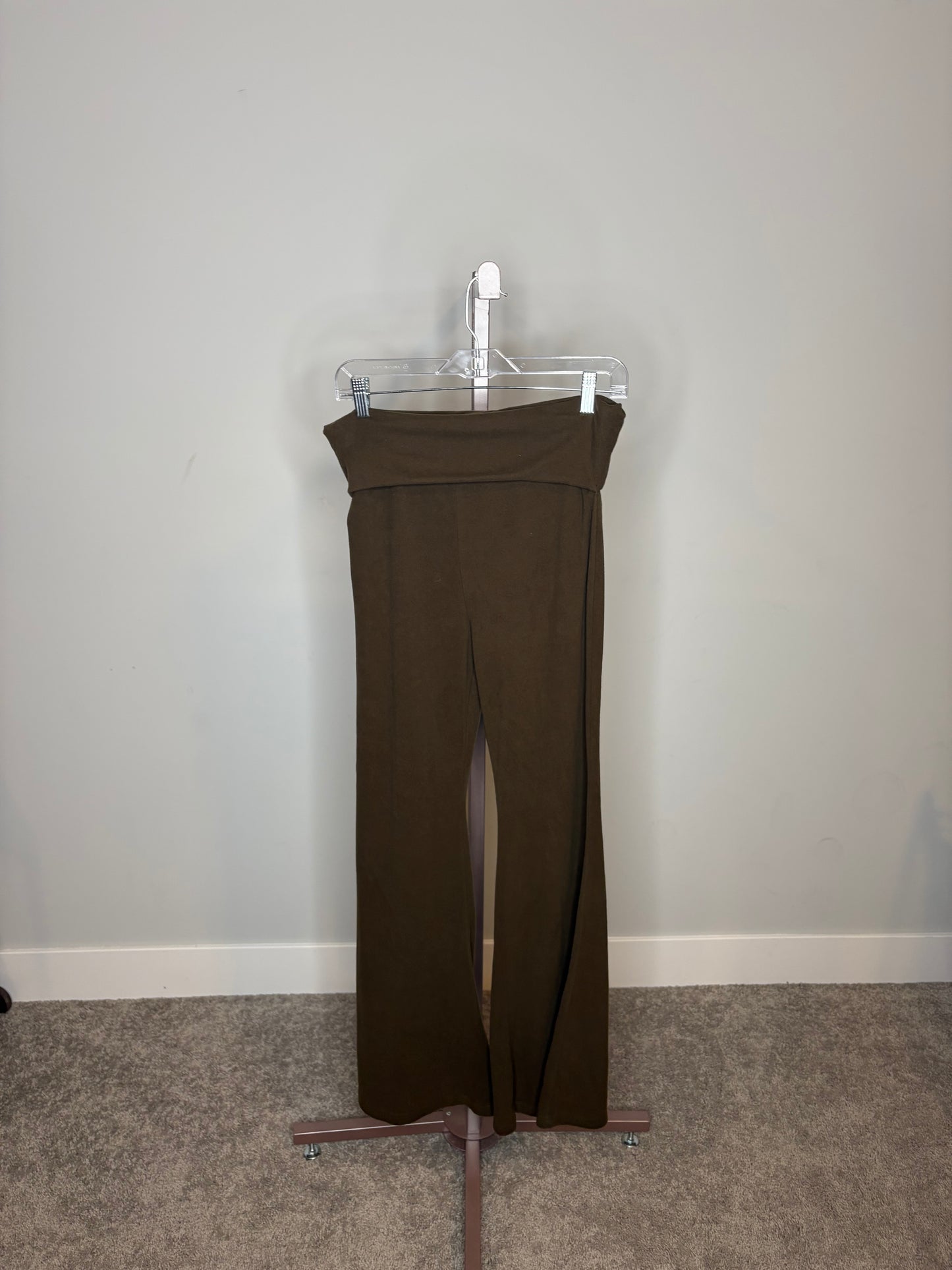 brown flared yoga leggings