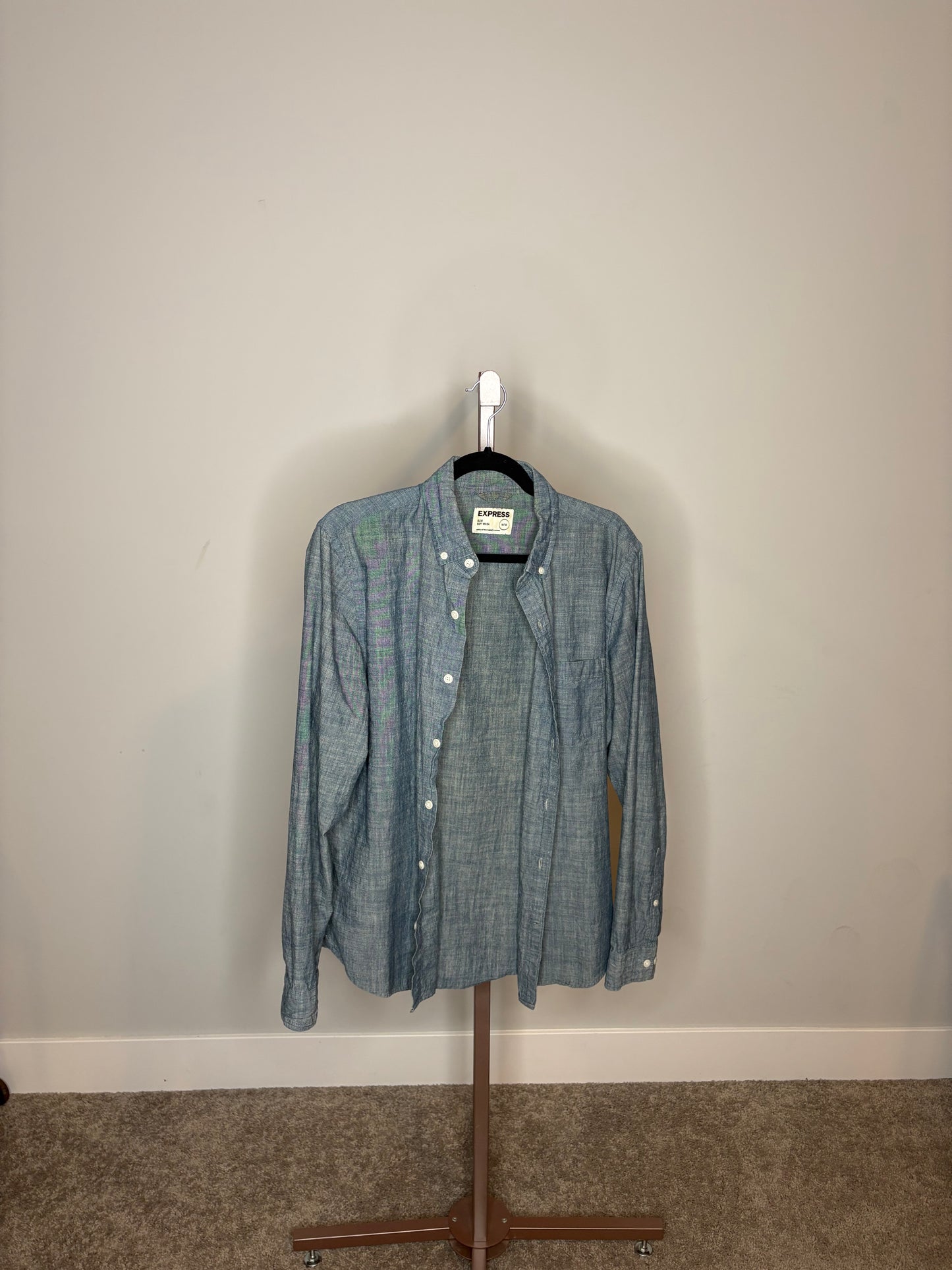 Navy Blue Express mens button up