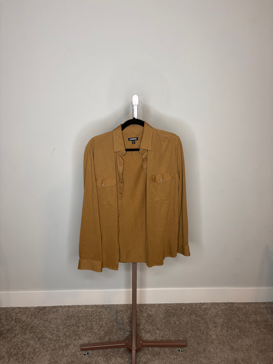 brown Express button up