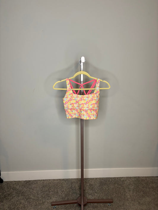 Orange pattern sports top