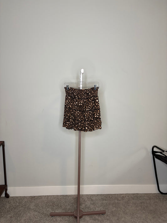 Black Cheetah Print Ruffle Skort