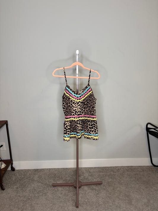 Cheetah Tank Top With Rainbow Accents
