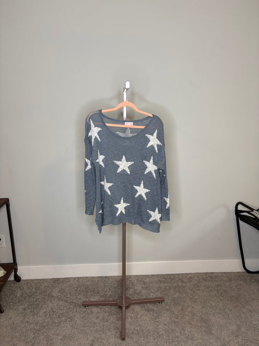 blue Sweater With White Stars