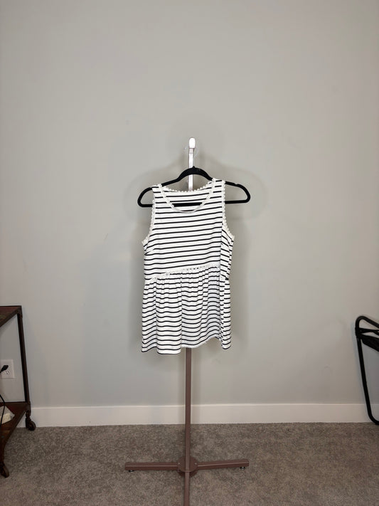 Black and white striped tank Top