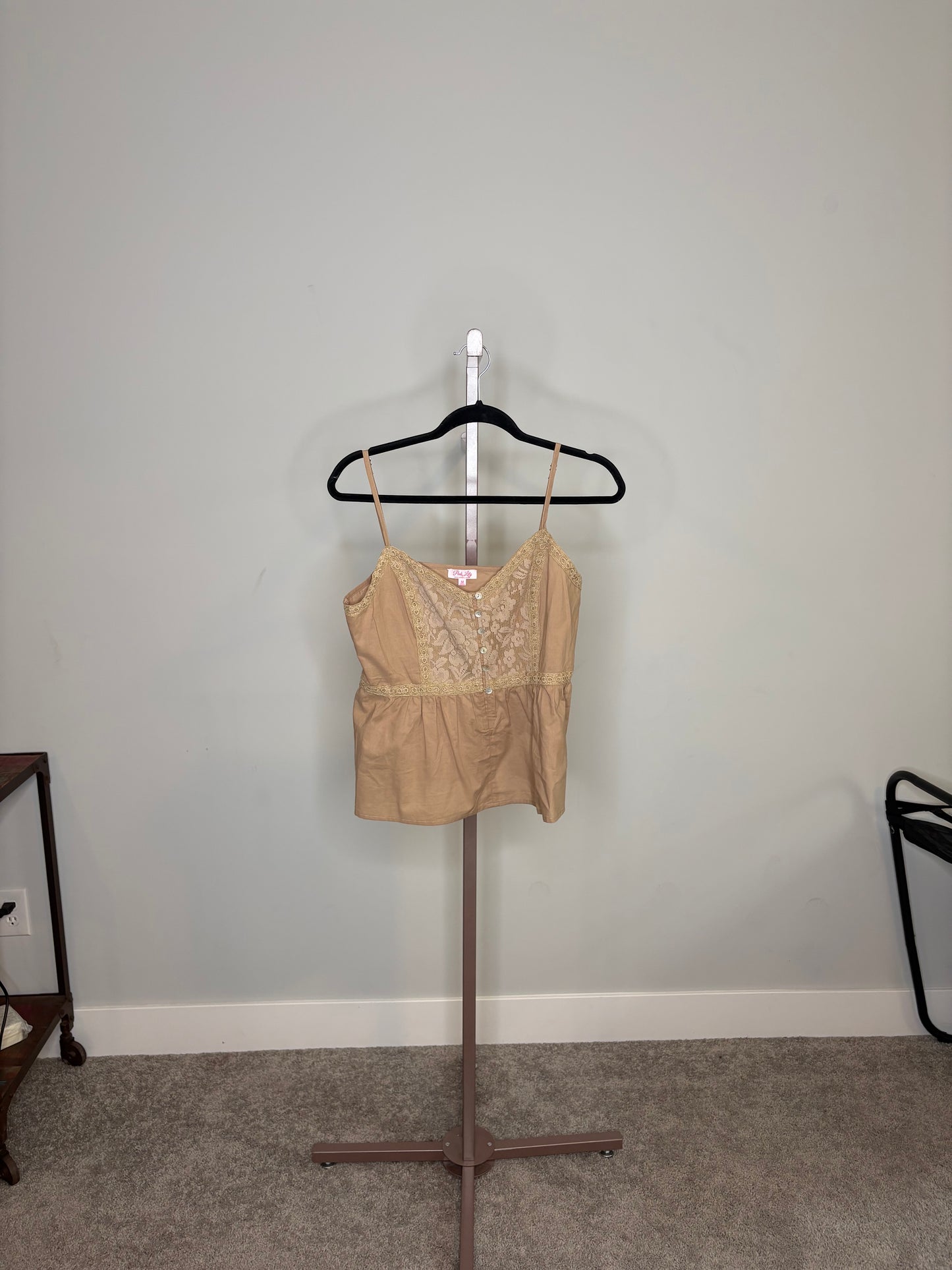 Brown Spaghetti Tank top