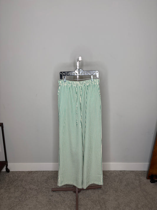 Green and white beachy pants