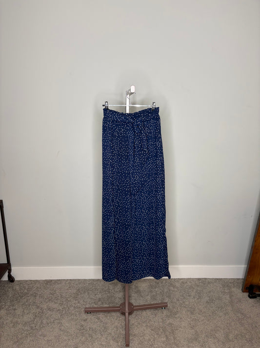 navy polka dot dress pants