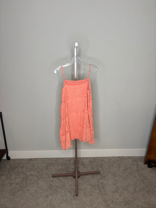 coral eyelet sundress