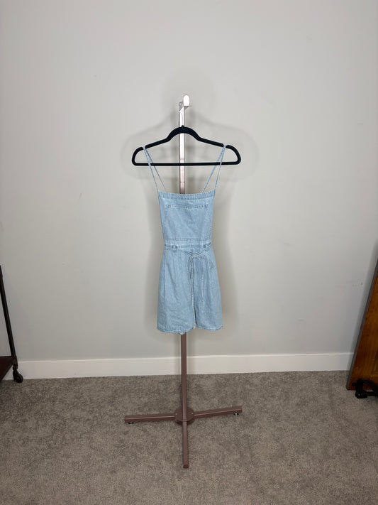 denim short overalls