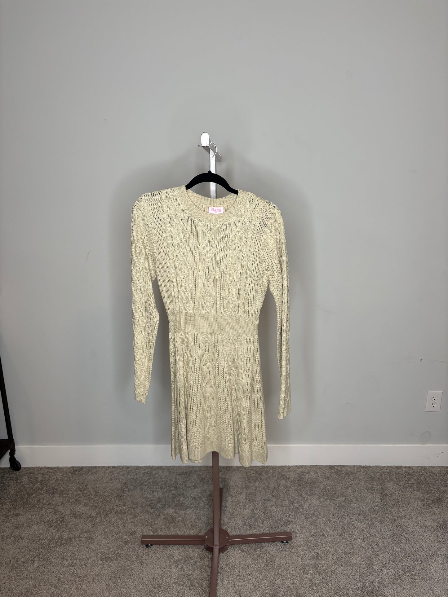 tan sweater dress