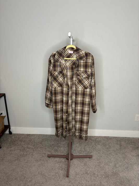 brown flannel shaket duster