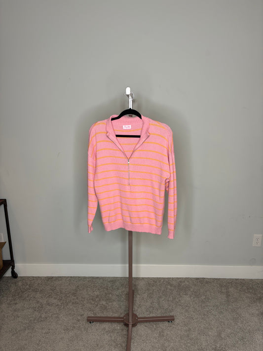 pink and orange sweater pullover