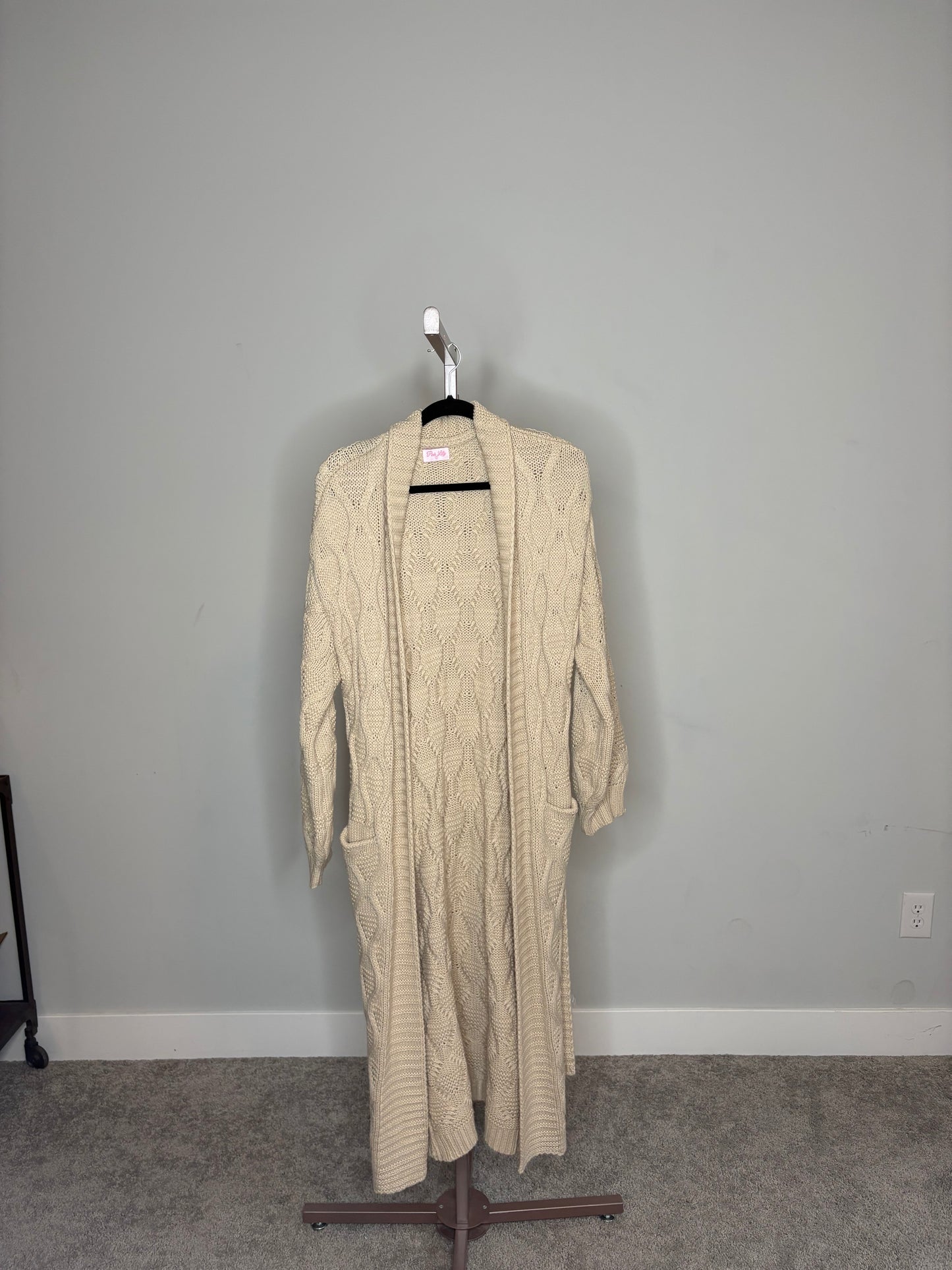 brown sweater duster