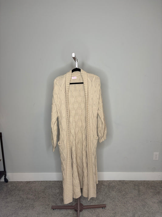 brown sweater duster