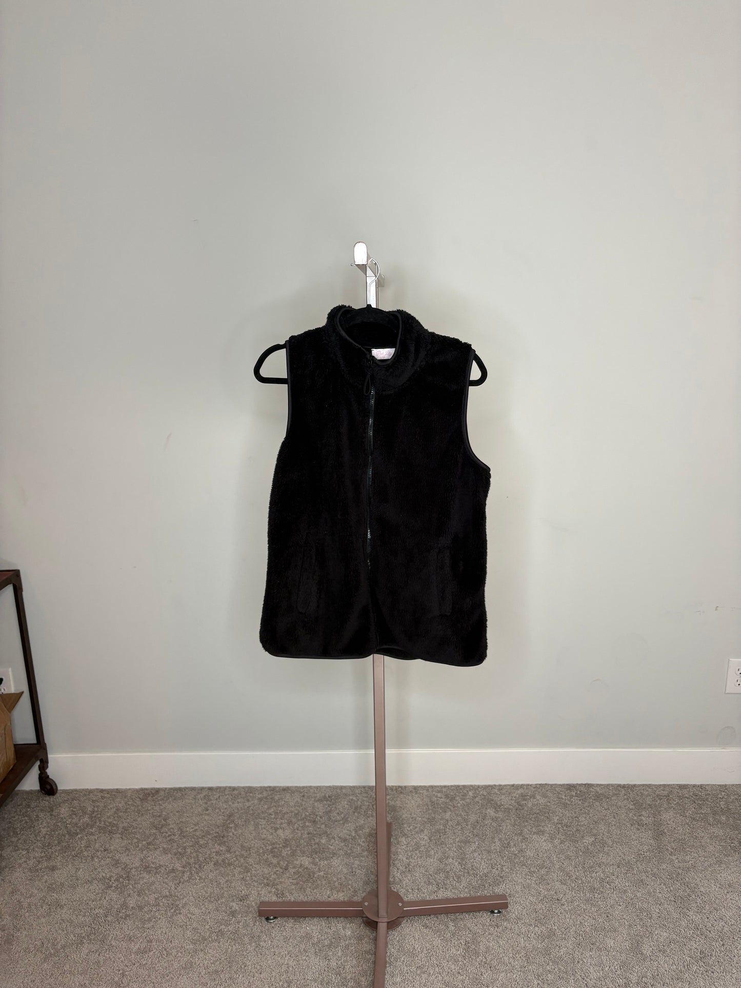 black fleece vest
