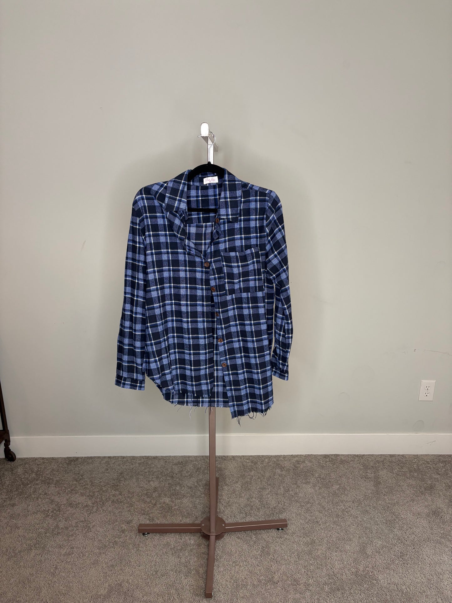 blue and black flannel