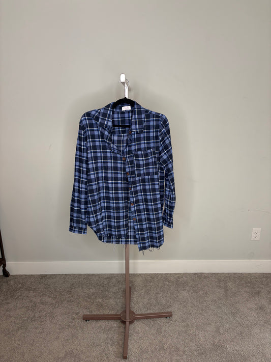 blue and black flannel
