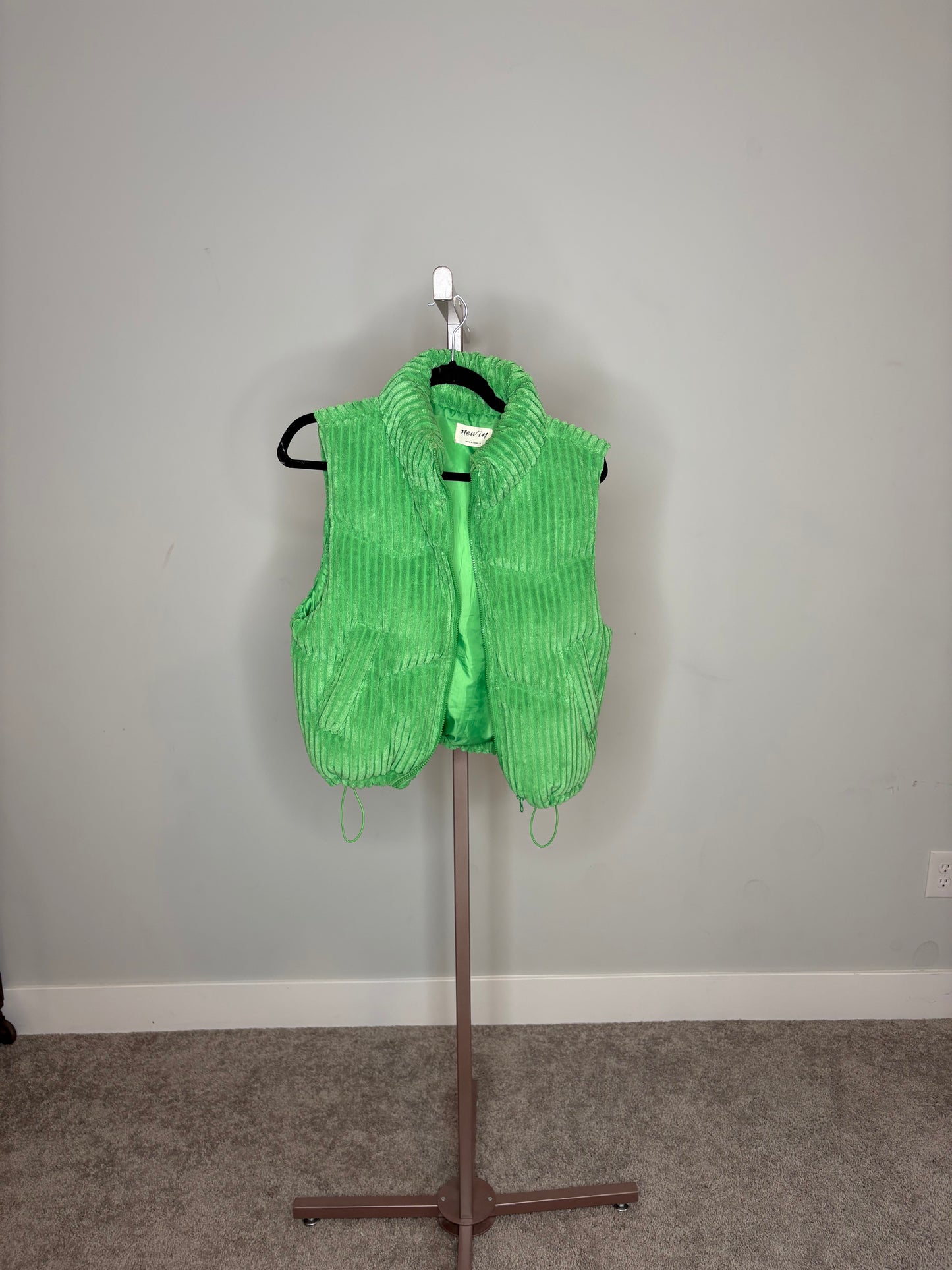 green corduroy vest