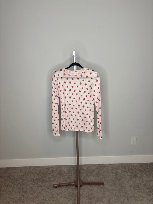 pink rose sheer layering shirt